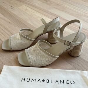 HUMA BLANCO natural jute healed sandals